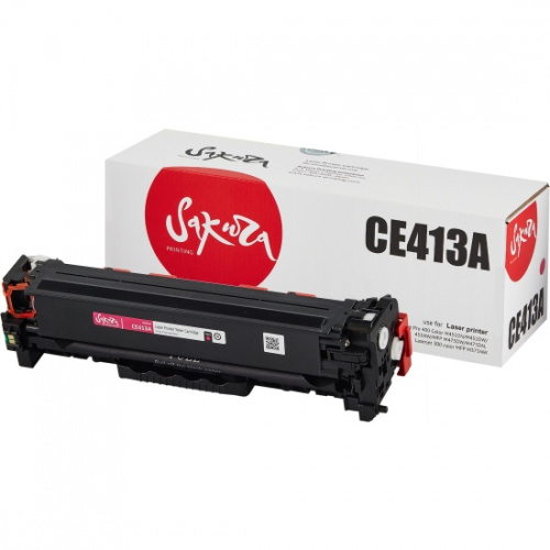 Картридж Sakura ce413a для HP Laserjet pro 400 color m451dn/m451dw/451nw/mfp m475dw/m475dn, laserjet 300 color mfp m375nw, пурпурный, 2600 к.